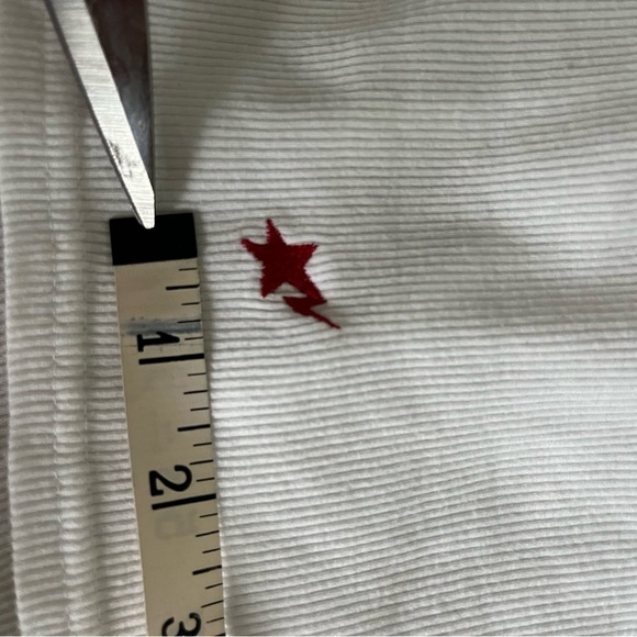BAPE Women's sz S White Long Ribbed Tank Top Red Bapesta Star Bathing Ape Japan - Picture 5 of 10